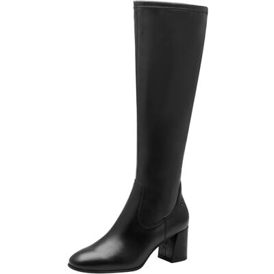 Tamaris Botas de Caña Larga para Mujer, Tacón Cuadrado, Cómodas, Negro, 37 EU Tamaris Botas de Caña Larga para Mujer, Tacón Cuadrado, Cómodas, Negro, 37 EU
