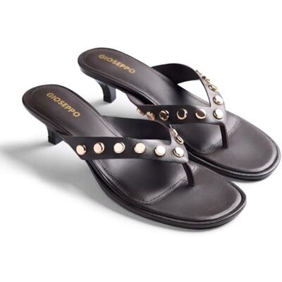 GIOSEPPO SOKOTO Sandalias de Piel con Detalle de Tachas para Mujer, Comodidad y Estilo, Correa Ajustable en el Tobillo, Color Marrón, Talla 37 GIOSEPPO SOKOTO Sandalias de Piel con Detalle de Tachas para Mujer, Comodidad y Estilo, Correa Ajustable en el Tobillo, Color Marrón, Talla 37