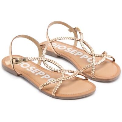 GIOSEPPO Sandalias Doradas de Tiras Finas Trenzadas para Mujer nioaque GIOSEPPO Sandalias Doradas de Tiras Finas Trenzadas para Mujer nioaque