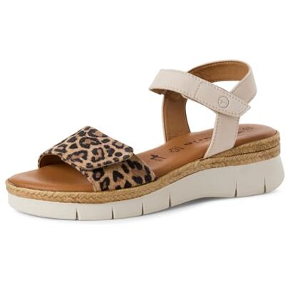 Tamaris Sandalias de cuña para mujer , marfil/leopardo, talla 36 EU, Ivory Leopard, 36 EU Tamaris Sandalias de cuña para mujer , marfil/leopardo, talla 36 EU, Ivory Leopard, 36 EU