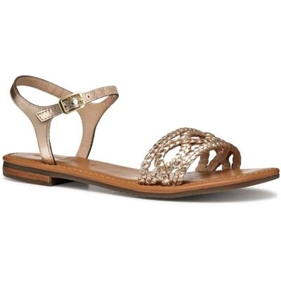 Geox D SOZY S A, Sandalia deslizante Mujer, Lt Gold, Geox D SOZY S A, Sandalia deslizante Mujer, Lt Gold,
