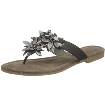 MARCO TOZZI -Sandalias de Piel, Mocasín Mujer, Peine Negro, 39 EU MARCO TOZZI -Sandalias de Piel, Mocasín Mujer, Peine Negro, 39 EU