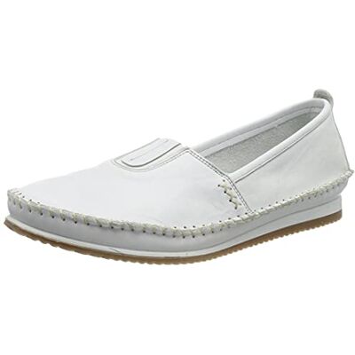 Andrea Conti Mocasines de Cuero para Mujer, Talla:40 EU, Color:Blanco Andrea Conti Mocasines de Cuero para Mujer, Talla:40 EU, Color:Blanco