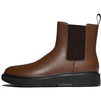Fitflop SKANDI Botas Chelsea de piel para hombre, color marrón moca, 40 EU, marrón, 46 EU Fitflop SKANDI Botas Chelsea de piel para hombre, color marrón moca, 40 EU, marrón, 46 EU