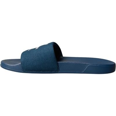 Calvin Chanclas Hombre Slide con canvas, Azul (Ck Navy), 42 Calvin Chanclas Hombre Slide con canvas, Azul (Ck Navy), 42