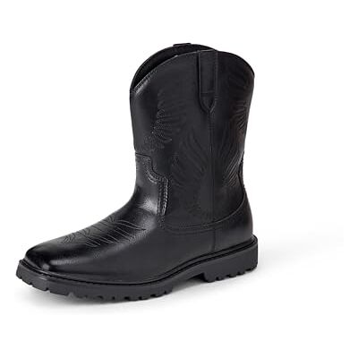 Amazon Essentials Botas vaqueras occidentales de punta cuadrada, color negro, talla 40 Amazon Essentials Botas vaqueras occidentales de punta cuadrada, color negro, talla 40
