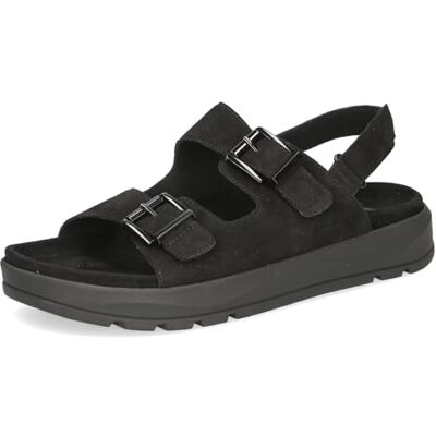 CAPRICE Damen , Sandalias Planas Mujer, En Ante Negro, 42 EU CAPRICE Damen , Sandalias Planas Mujer, En Ante Negro, 42 EU