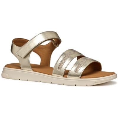 Geox D DANDRA E, Sandalia Plana Mujer, Lt Gold, Geox D DANDRA E, Sandalia Plana Mujer, Lt Gold,