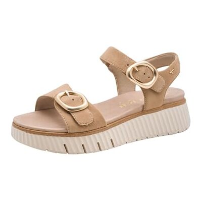 Tamaris Comfort Wedge/Plat Sand MultiAdjustable Sandalias de cuña para mujer, gamuza camello, talla 39 EU Tamaris Comfort Wedge/Plat Sand MultiAdjustable Sandalias de cuña para mujer, gamuza camello, talla 39 EU