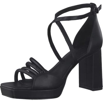 MARCO TOZZI , Sandalia con talón para Mujer, Negro (Black Comb), 36 EU MARCO TOZZI , Sandalia con talón para Mujer, Negro (Black Comb), 36 EU
