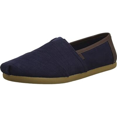 TOMS Alpargata Sintética, Mocasines Planos Hombre, Azul (Tela vaquera Marrón), 39 EU TOMS Alpargata Sintética, Mocasines Planos Hombre, Azul (Tela vaquera Marrón), 39 EU