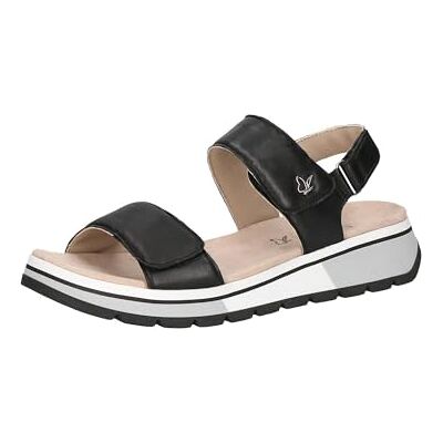 CAPRICE Sandalias Planas con Correa Trasera para Mujer, Black Soft Nap, 9.5 CAPRICE Sandalias Planas con Correa Trasera para Mujer, Black Soft Nap, 9.5