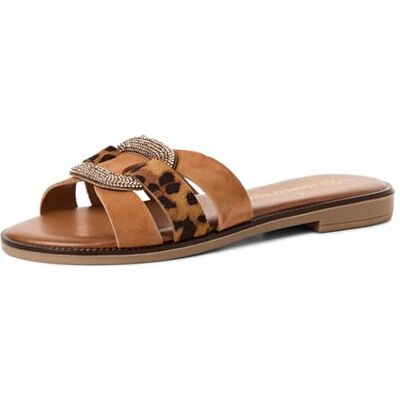 MARCO TOZZI Pantolette , Mulas Mujer, Coñac Comb, 38 EU MARCO TOZZI Pantolette , Mulas Mujer, Coñac Comb, 38 EU