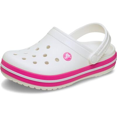 Crocs Crocband Clog K, Zuecos Unisex niños, Blanco Rosa Crush, 29/30 EU Crocs Crocband Clog K, Zuecos Unisex niños, Blanco Rosa Crush, 29/30 EU