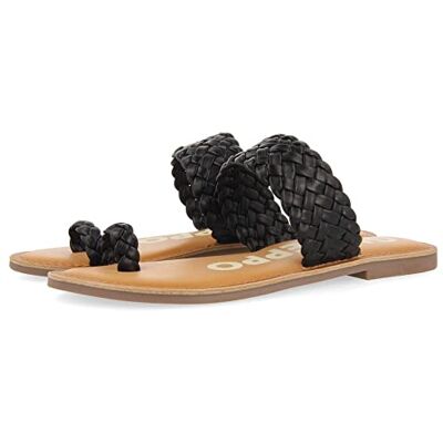 GIOSEPPO Sandalia EN Color Negro con Tiras Trenzadas para Mujer TIBAGI GIOSEPPO Sandalia EN Color Negro con Tiras Trenzadas para Mujer TIBAGI