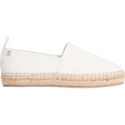 Calvin Alpargatas Mujer Oblique Canvas con trabilla, Blanco (Off White), 37 Calvin Alpargatas Mujer Oblique Canvas con trabilla, Blanco (Off White), 37