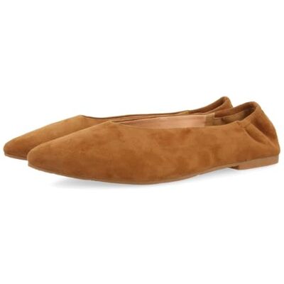 GIOSEPPO Bailarinas DE Piel Color Cuero con Punta Fina Y TALÓN Fruncido para Mujer GIOSEPPO Bailarinas DE Piel Color Cuero con Punta Fina Y TALÓN Fruncido para Mujer
