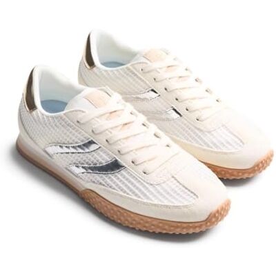 GIOSEPPO CHAKE Zapatillas Deportivas de Piel Serraje con Rejilla Superpuesta, Acentos de Color, Plantilla Acolchada Extraíble, Suela de Caucho Flexible, Plataforma de 2 cm, Color Off-White, Talla 40 GIOSEPPO CHAKE Zapatillas Deportivas de Piel Serraje con Rejilla Superpuesta, Acentos de Color, Plantilla Acolchada Extraíble, Suela de Caucho Flexible, Plataforma de 2 cm, Color Off-White, Talla 40
