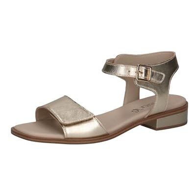 CAPRICE Sandalias Planas de Cuero de Las Mujeres Festivo, Lt Gold Metal, 37 EU CAPRICE Sandalias Planas de Cuero de Las Mujeres Festivo, Lt Gold Metal, 37 EU