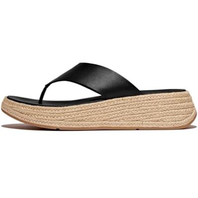 Fitflop Sandalias alpargatas de piel para mujer F-mode, Black, 37 EU Fitflop Sandalias alpargatas de piel para mujer F-mode, Black, 37 EU