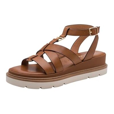 Tamaris Sandalia de cuña para mujer , color coñac, talla 38 EU Tamaris Sandalia de cuña para mujer , color coñac, talla 38 EU