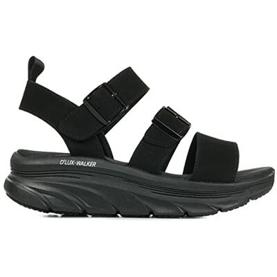 Skechers Sandalias D'lux Walker Retro Cosmos para mujer, Borde de hebilla Mitobuck negro, 40 EU Skechers Sandalias D'lux Walker Retro Cosmos para mujer, Borde de hebilla Mitobuck negro, 40 EU