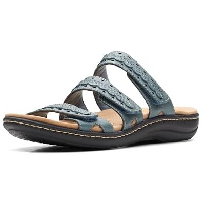 Clarks Sandalia plana Laurieann Cove para hombre, Piel azul y gris., 43 EU Clarks Sandalia plana Laurieann Cove para hombre, Piel azul y gris., 43 EU