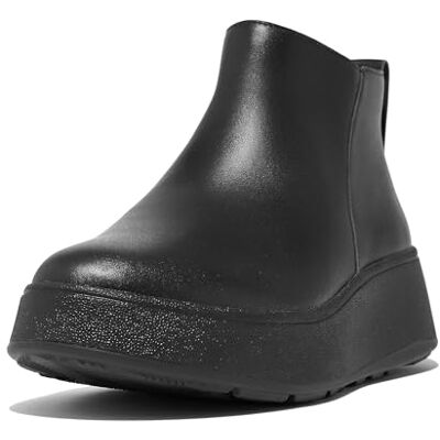 Fitflop Botines de piel F-mode para mujer, Black, 41 EU Fitflop Botines de piel F-mode para mujer, Black, 41 EU