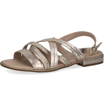 CAPRICE Sandalias de punta abierta para mujer, Peine dorado, 9.5 CAPRICE Sandalias de punta abierta para mujer, Peine dorado, 9.5