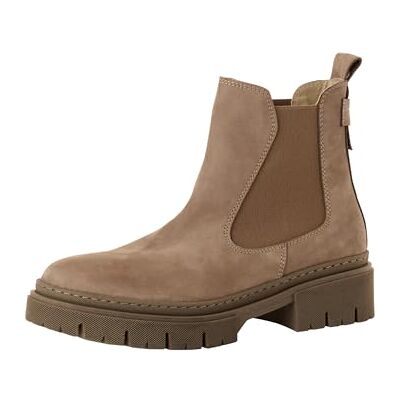 Tamaris Botines Chelsea de Piel para Mujer, Tacón Cuadrado, Cómodos, Marrón Apagado Dune Nubuc, 38 EU Tamaris Botines Chelsea de Piel para Mujer, Tacón Cuadrado, Cómodos, Marrón Apagado Dune Nubuc, 38 EU