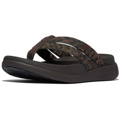 Fitflop F-mode Go Leopard Webbing Chanclas con tiras para mujer, Mezcla de chocolate, 43 EU Fitflop F-mode Go Leopard Webbing Chanclas con tiras para mujer, Mezcla de chocolate, 43 EU