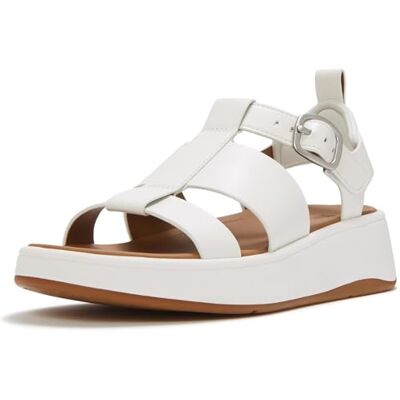 Fitflop F-Mode Sandalias de pescador planas de piel para mujer, color blanco urbano, talla 5, Blanco urbano., 5 UK Narrow Fitflop F-Mode Sandalias de pescador planas de piel para mujer, color blanco urbano, talla 5, Blanco urbano., 5 UK Narrow