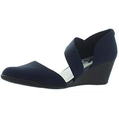 Anne Klein Mujeres Tara Punta Abierta Casual Sandalias de Piso, Navy, Talla 10 Anne Klein Mujeres Tara Punta Abierta Casual Sandalias de Piso, Navy, Talla 10