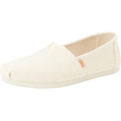 TOMS Alpargata Cloudbound, Mocasines Planos Mujer, Natural Undyed Metallic Linen Stripe 01, 42 EU TOMS Alpargata Cloudbound, Mocasines Planos Mujer, Natural Undyed Metallic Linen Stripe 01, 42 EU