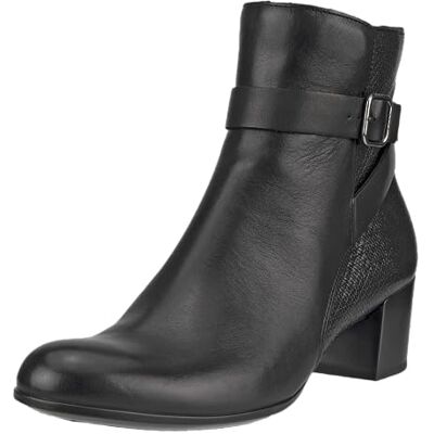 ECCO Botas de tobillo clásicas con hebilla de 35 mm para mujer, Negro/Negro, 38/38.5 EU ECCO Botas de tobillo clásicas con hebilla de 35 mm para mujer, Negro/Negro, 38/38.5 EU