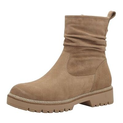 Tamaris Botines de Tacón para Mujer, Cómodos, Beige, Piel, 42 EU Tamaris Botines de Tacón para Mujer, Cómodos, Beige, Piel, 42 EU