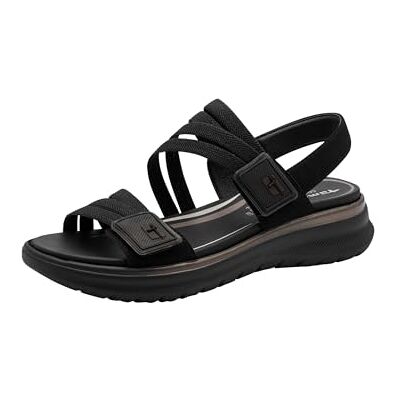 Tamaris Comfort Damen Sandal Flat Multiadjustable, Sandalias Planas Mujer, Negro, 39 EU Tamaris Comfort Damen Sandal Flat Multiadjustable, Sandalias Planas Mujer, Negro, 39 EU