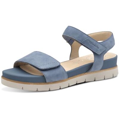Tamaris Sandalias de cuña para mujer, Denim Nubuck, 38 EU Tamaris Sandalias de cuña para mujer, Denim Nubuck, 38 EU