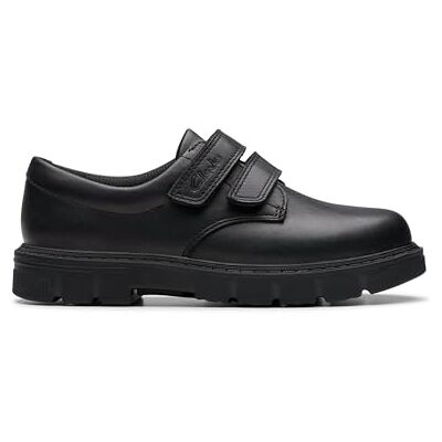 Clarks Boy's Lorcam Loop K Oxford Flat, Piel negra, 2.5 UK Clarks Boy's Lorcam Loop K Oxford Flat, Piel negra, 2.5 UK