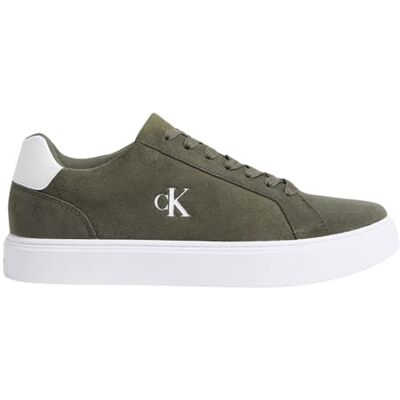 Calvin Sneaker con Suela Cupsole Hombre Classic Laceup de Ante, Verde (Deep Lichen Green/Bright White), 43 Calvin Sneaker con Suela Cupsole Hombre Classic Laceup de Ante, Verde (Deep Lichen Green/Bright White), 43