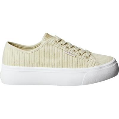 Calvin Sneaker con Suela Vulcanizada Mujer Lace Up Corduroy con Plataforma, Verde (Green Haze), 35 Calvin Sneaker con Suela Vulcanizada Mujer Lace Up Corduroy con Plataforma, Verde (Green Haze), 35