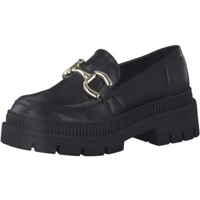 MARCO TOZZI , Mocasín para Mujer, Negro (Black/Gold), 40 EU MARCO TOZZI , Mocasín para Mujer, Negro (Black/Gold), 40 EU