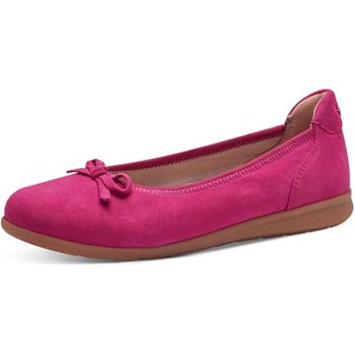 Tamaris Comfort Bailarinas de Piel con Lazo para Mujer, Fucsia, 36 EU Tamaris Comfort Bailarinas de Piel con Lazo para Mujer, Fucsia, 36 EU