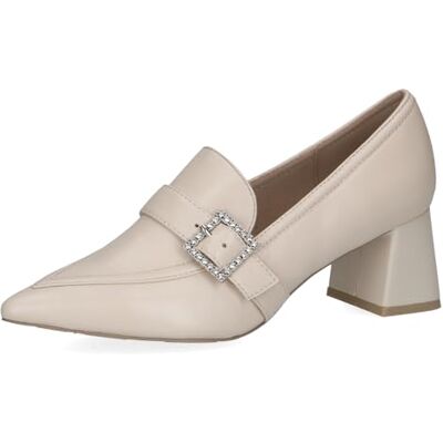 CAPRICE Zapatos de Mujer de Piel con Hebilla de Purpurina, Cream Perlato, 38.5 EU CAPRICE Zapatos de Mujer de Piel con Hebilla de Purpurina, Cream Perlato, 38.5 EU