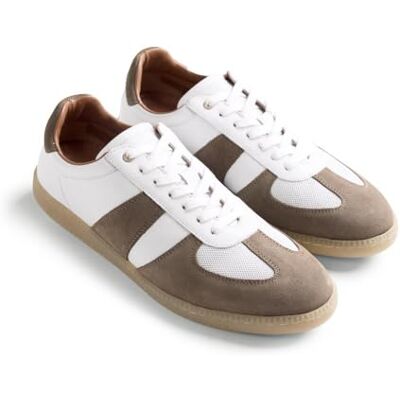 GIOSEPPO OWERRI Zapatillas de Piel con Contrastes de Color y Plantilla Acolchada Extraíble, Suela Flexible TPR, para Hombre, Color Beige, Talla 43 GIOSEPPO OWERRI Zapatillas de Piel con Contrastes de Color y Plantilla Acolchada Extraíble, Suela Flexible TPR, para Hombre, Color Beige, Talla 43
