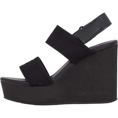 Calvin Sandalias de cuña para mujer, Black Triple Black, 40 EU Calvin Sandalias de cuña para mujer, Black Triple Black, 40 EU