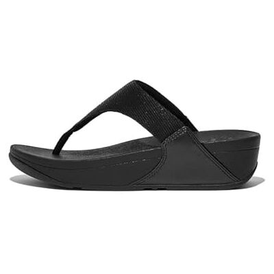 Fitflop Sandalias Lulu Shimmerlux con puntera para mujer, Todo negro., 43 EU Fitflop Sandalias Lulu Shimmerlux con puntera para mujer, Todo negro., 43 EU