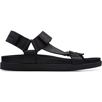 Clarks Sandalias Sunder Rangepara hombre, Piel negra, 42 EU Clarks Sandalias Sunder Rangepara hombre, Piel negra, 42 EU