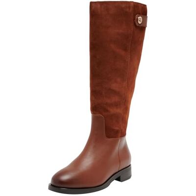 Tommy Hilfiger Botas altas Th Stud de mezcla de cuero para mujer , Marrón coñac marrón, 36 EU Tommy Hilfiger Botas altas Th Stud de mezcla de cuero para mujer , Marrón coñac marrón, 36 EU