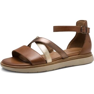 Tamaris Sandalias de Mujer Comfort Planas con Cierre de talón Cerrado, Nut Comb, 39 EU Tamaris Sandalias de Mujer Comfort Planas con Cierre de talón Cerrado, Nut Comb, 39 EU